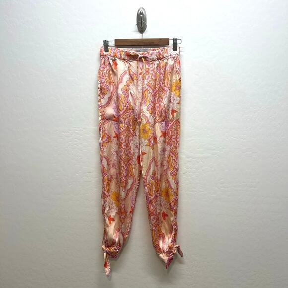 Zara The Sasha Floral Paisley Satin Pant Size M - Picture 3 of 8
